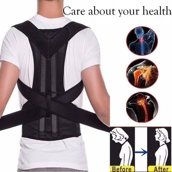 Adult Back Posture Corrector Back Support Belt Adjustable Correction Band Protection Brace Image 7