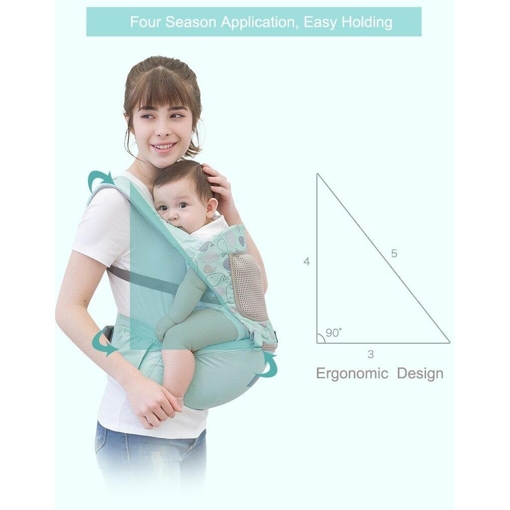 Newborn Baby Carrier Baby Sling Wrap Portable Breathable Adjustable Hip Seat for Infant Under 36 Months Image 3