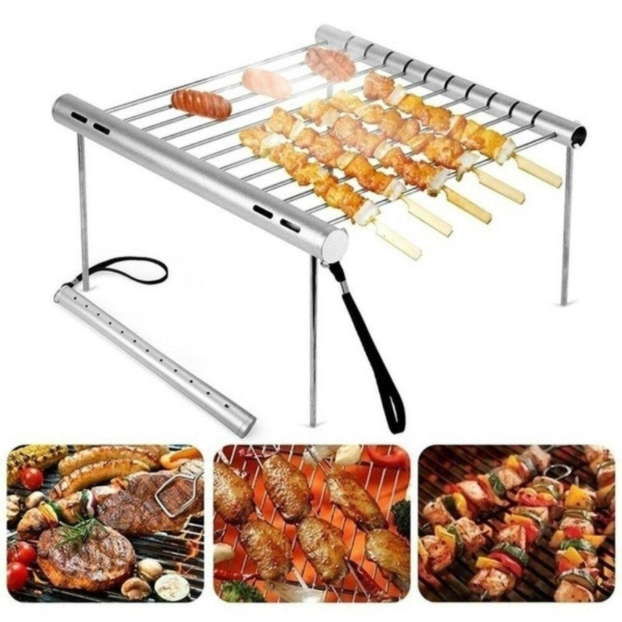 Portable Barbecue Grill Detachable Stainless Steel Aluminum Alloy BBQ Accessories Set for Outdoor Camping Image 1