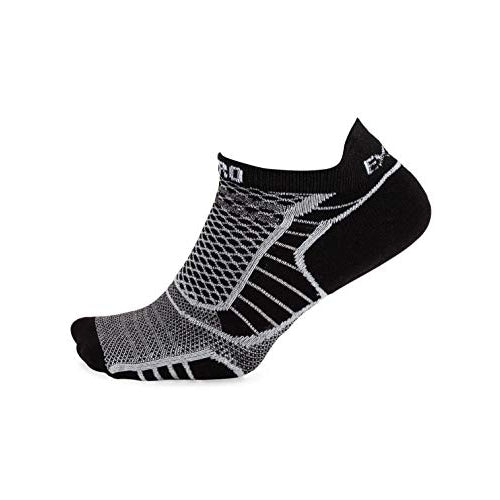 Thorlos Unisex Experia PROLITE Ultra-Light Cushion No Show Tab Socks Black/White - XPTU-286 ONE SIZE BLACK/WHITE Image 1