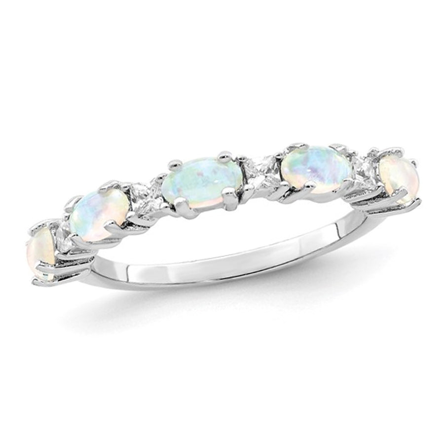 Lab-Created Opal Ring in Sterling Silver Image 1