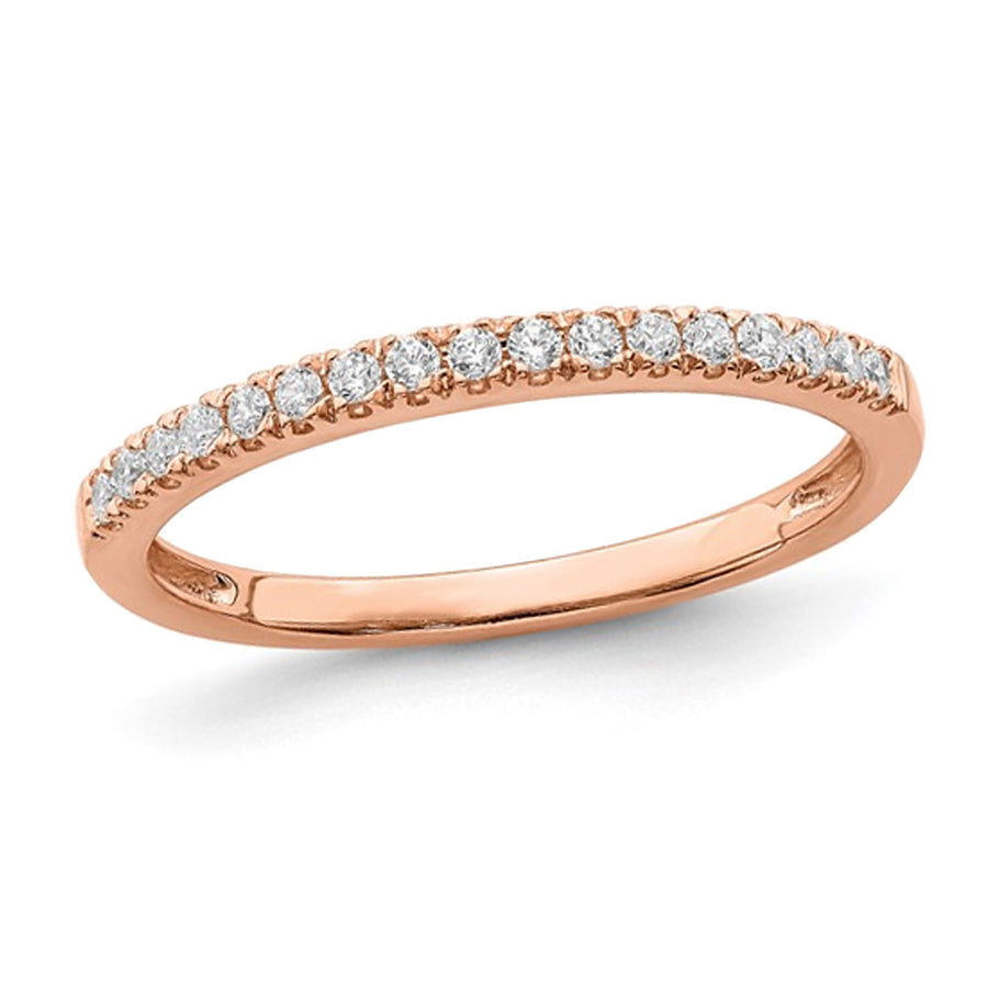 1/6 Carat (ctw) Diamond Wedding Band Ring in 14K Rose Pink Gold Image 1
