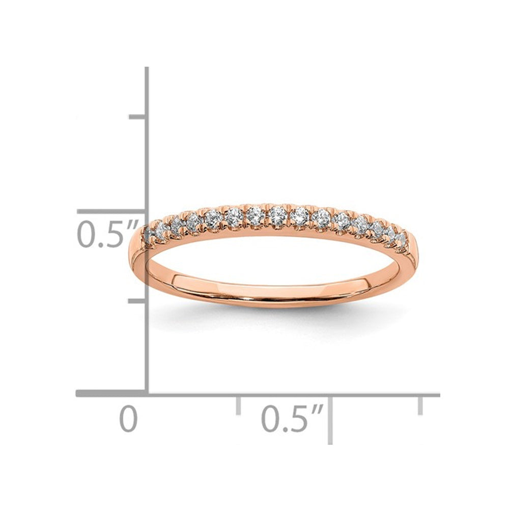 1/8 Carat (ctw) Diamond Wedding Band Ring in 14K Rose Pink Gold Image 2