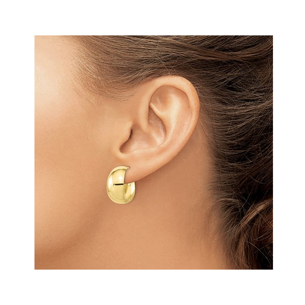 10K Yellow Gold Small Hoop Earrings Image 4