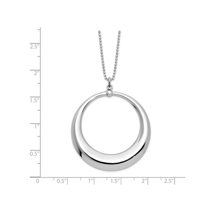 Sterling Silver Circle Dangle Pendant Necklace with Chain Image 3