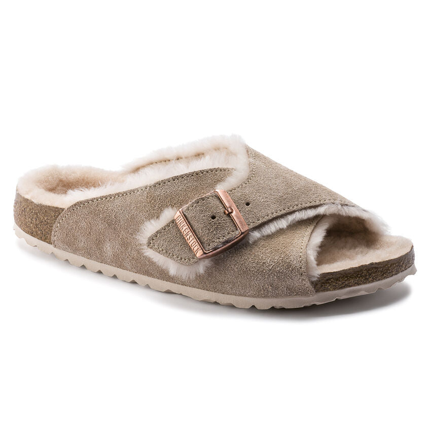 BIRKENSTOCK Arosa Shearling Mules Nude Suede Regular Width 1014858 Image 1