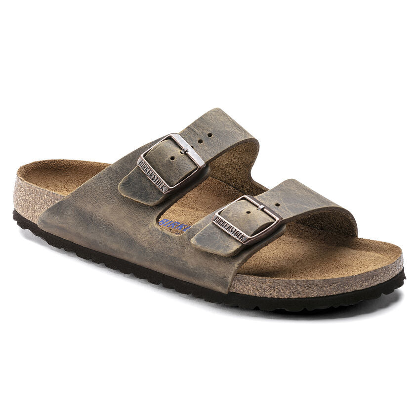 BIRKENSTOCK Arizona Soft Footbed Mud Green Oiled Leather Regular Width 1017449 Image 1