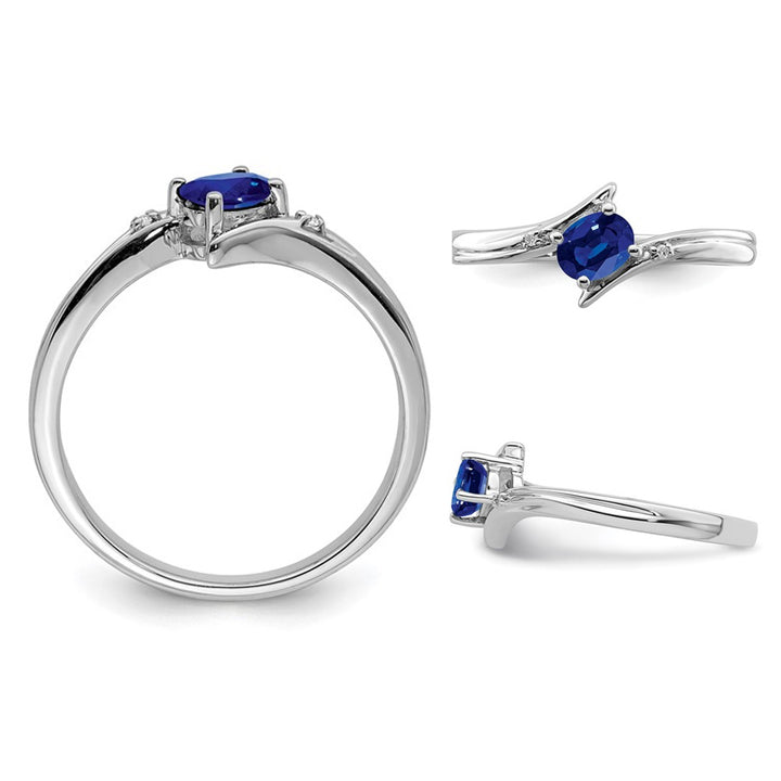 1/2 Carat (ctw) Natural Sapphire Ring in Sterling Silver Image 2