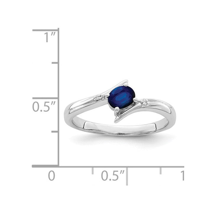 1/2 Carat (ctw) Natural Sapphire Ring in Sterling Silver Image 3