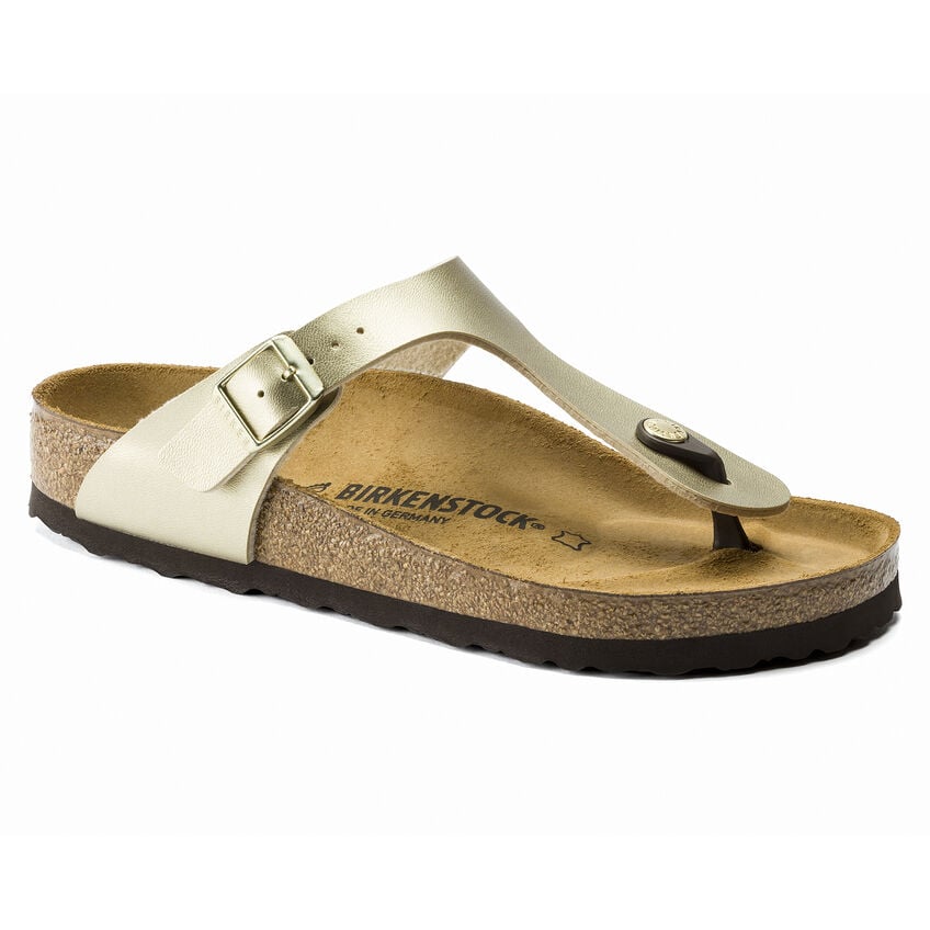 Birkenstock Gizeh Gold Sandals Womens Regular Width 1016108 Birko-Flor Image 1