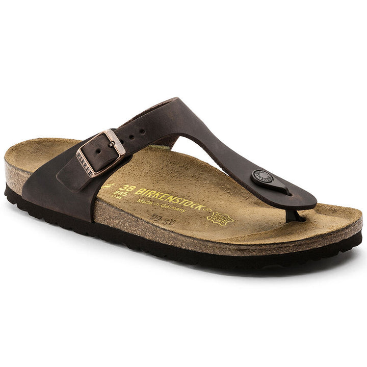 BIRKENSTOCK Womens Gizeh Habana Oiled Leather Sandal (regular width) - 0743831 HABANA Image 1