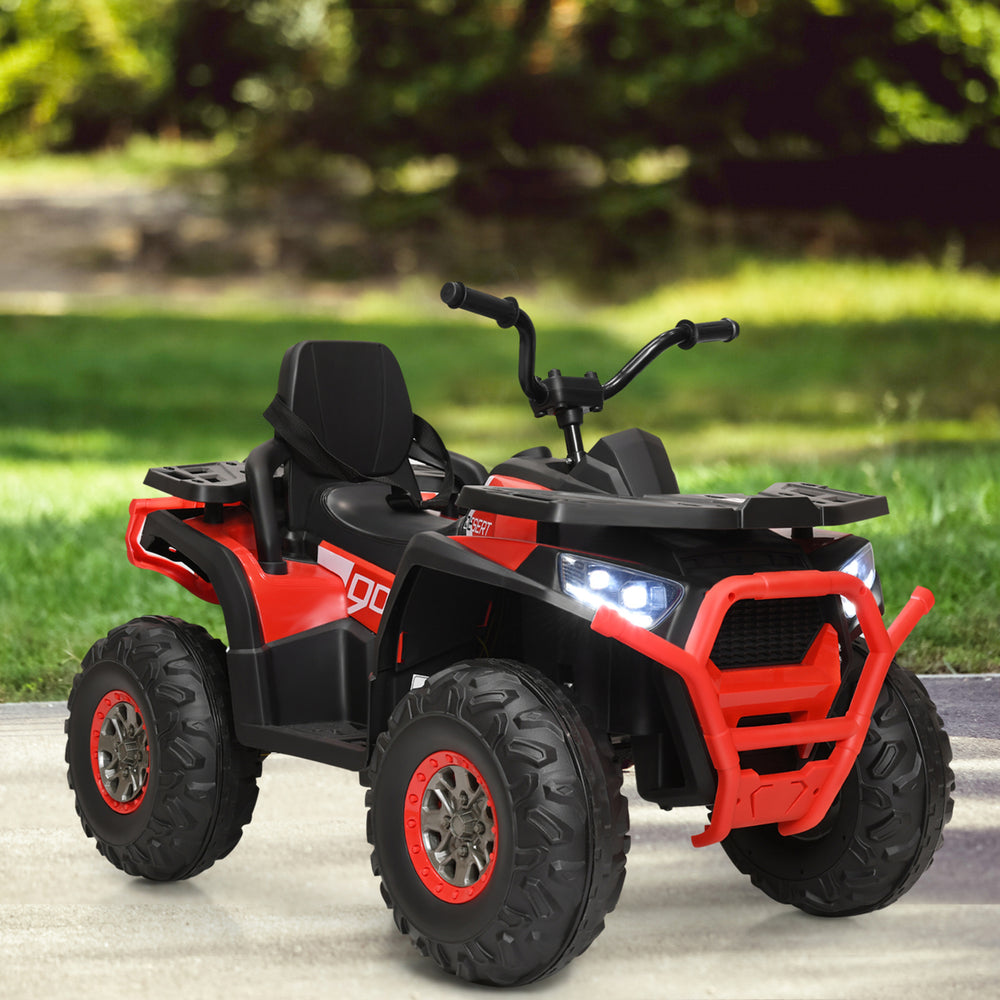 12V Electric Kids Ride On Car ATV 4-Wheeler Quad w/ LED Light Black/Red/White Image 2