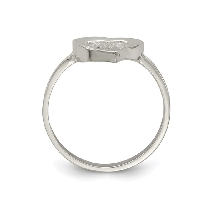 Sterling Silver Polished Open Heart Promise Ring Image 3