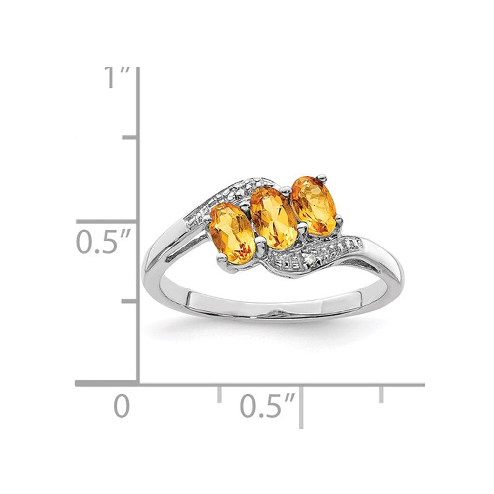 1/2 Carat (ctw) Three-Stone Citrine Ring in Sterling Silver Image 2