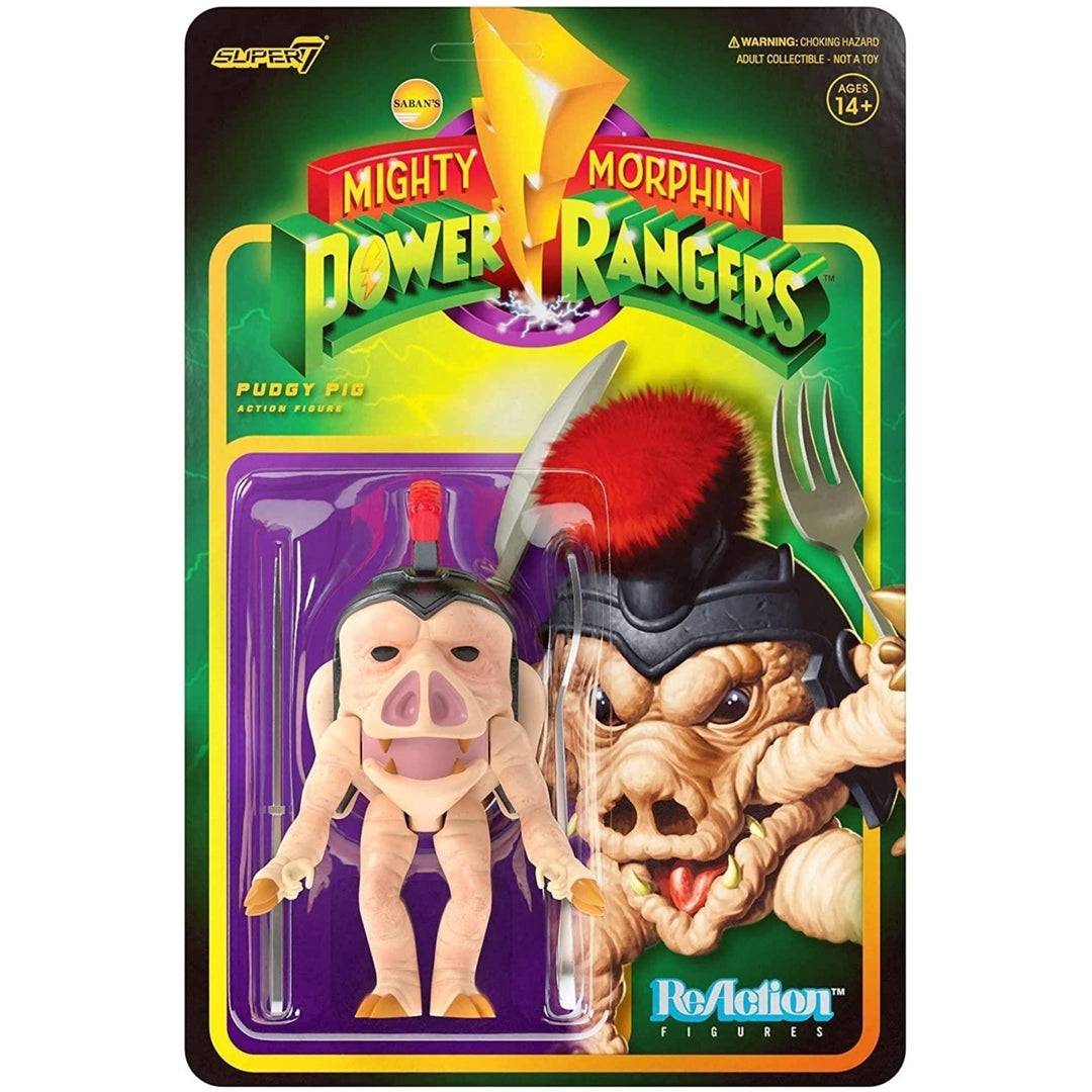 Mighty Morphin Power Rangers Pudgy Pig ReAction Figure Villan Super7 Image 1