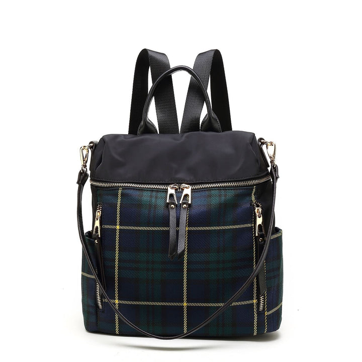 MKF Collection Nishi Plaid Shoulder Bag Multi-Compartment Backpack by Mia K. Image 1