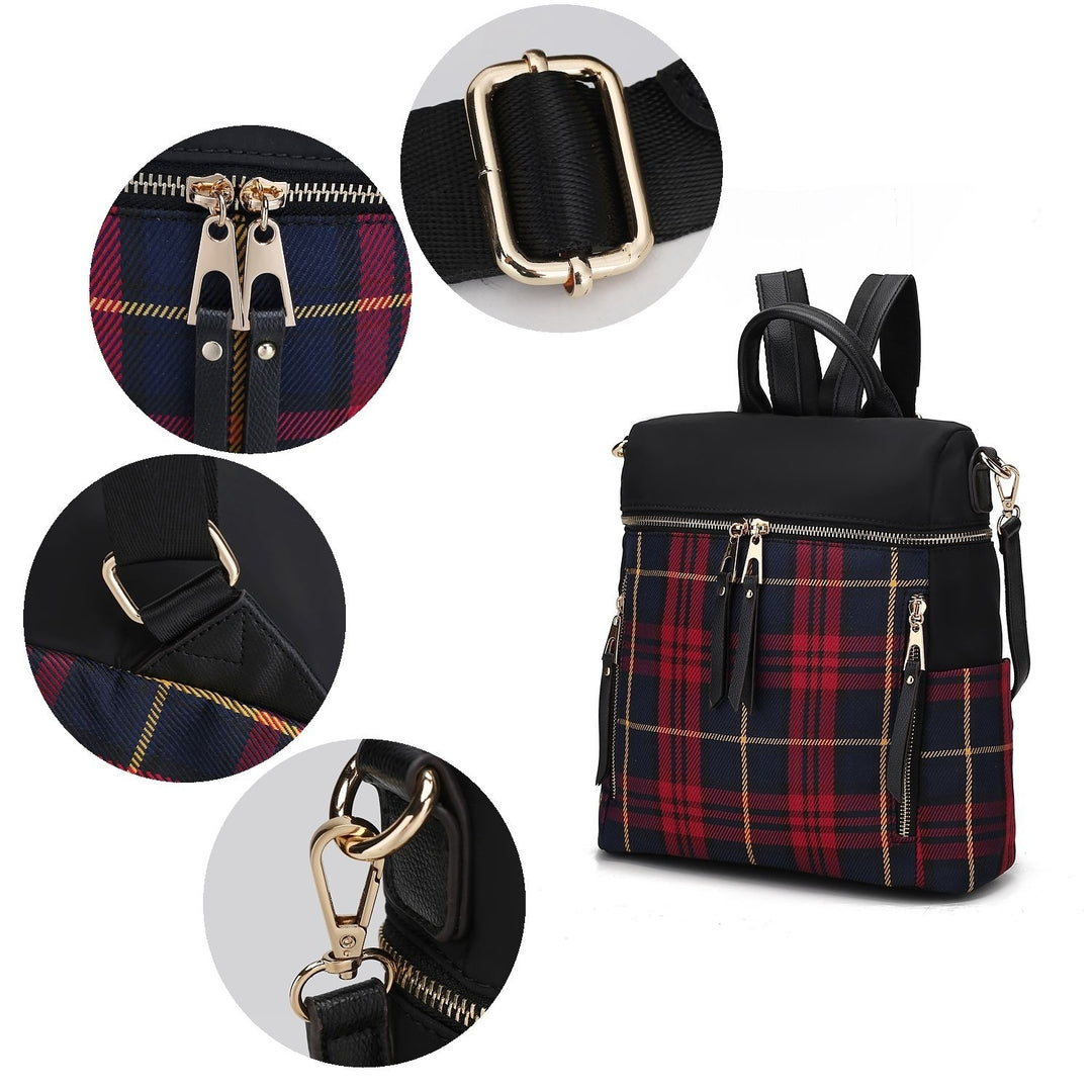 MKF Collection Nishi Plaid Backpack by Mia K. Image 11