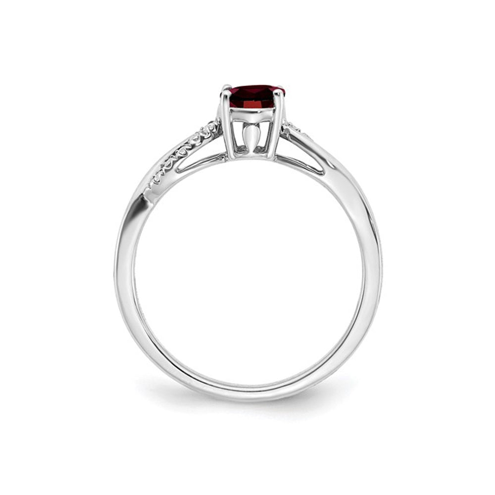 1.30 Carat (ctw) Garnet Ring in 14K White Gold (SIZE 7) Image 4