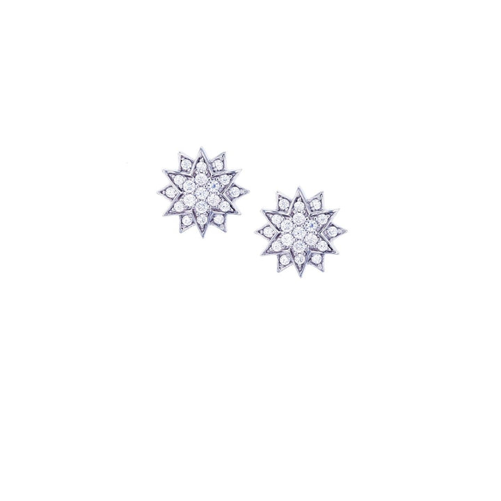 Sterling Silver Layered Star CZ Stud Earring Image 1