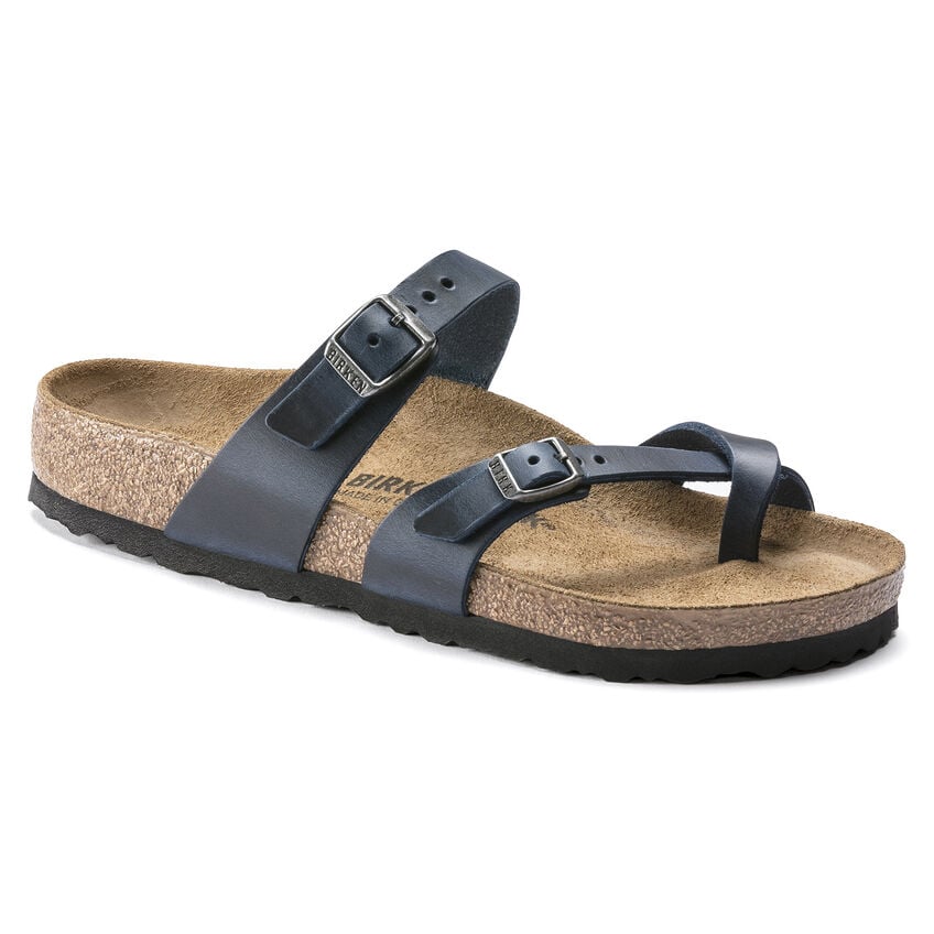 BIRKENSTOCK Mayari Womens Sandals Blue Oiled Leather Regular Width 1019658 Image 1