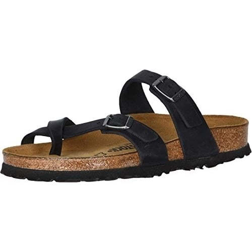 BIRKENSTOCK Mayari Womens Sandals Black Oiled Leather Regular Width 0171481 4.5 Image 4