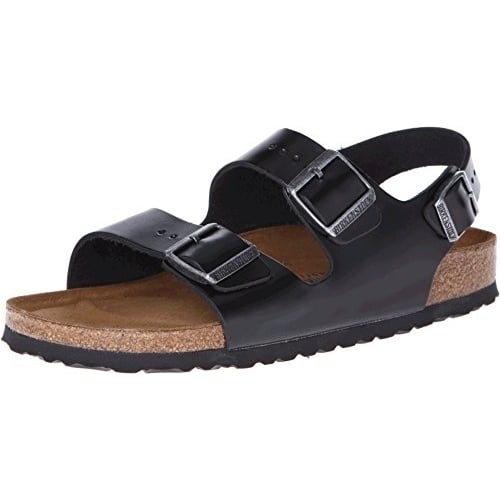 BIRKENSTOCK Milano Sandals Unisex Soft Footbed Amalfi Black Leather 36 M EU Image 1