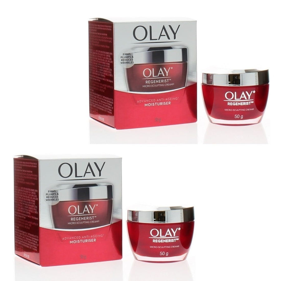 Olay Regenerist Micro-Sculpting Cream Advanced Anti-Ageing Moisturiser 50g/1.7oz (2 Pack) Image 1