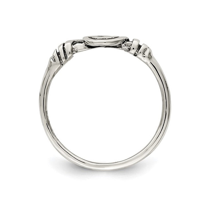 Ladies Antiqued Swirl Ring in Sterling Silver Image 3