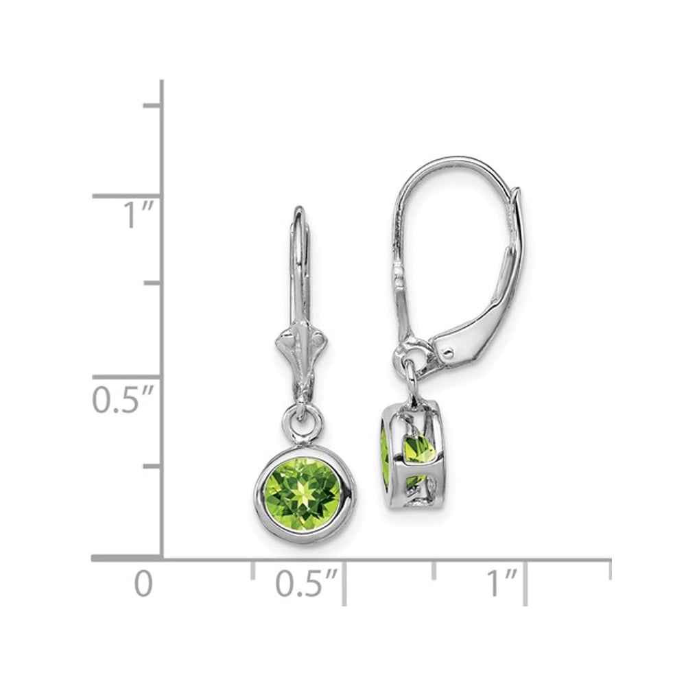 1.80 Carat (ctw) Green Peridot Drop Earrings in Sterling Silver Image 4