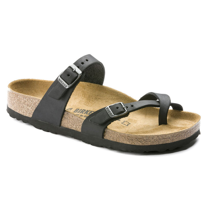 BIRKENSTOCK Mayari Womens Sandals Black Oiled Leather Regular Width 0171481 4.5 Image 1