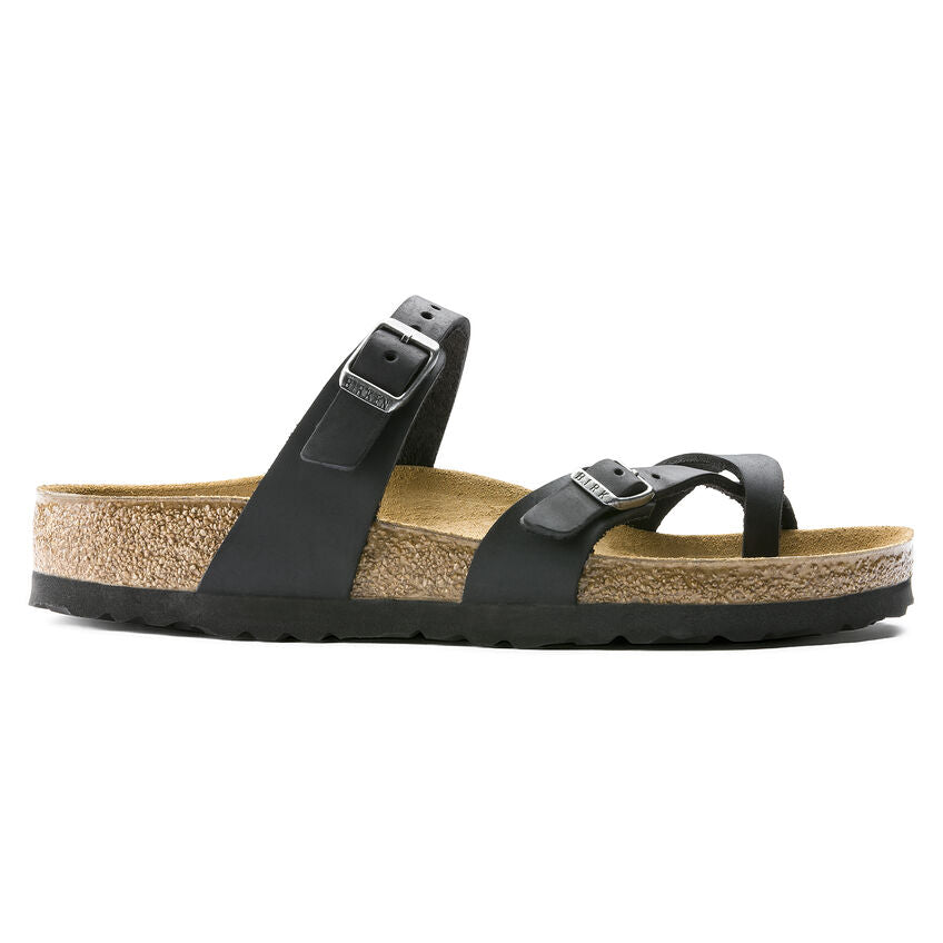 BIRKENSTOCK Mayari Womens Sandals Black Oiled Leather Regular Width 0171481 4.5 Image 3