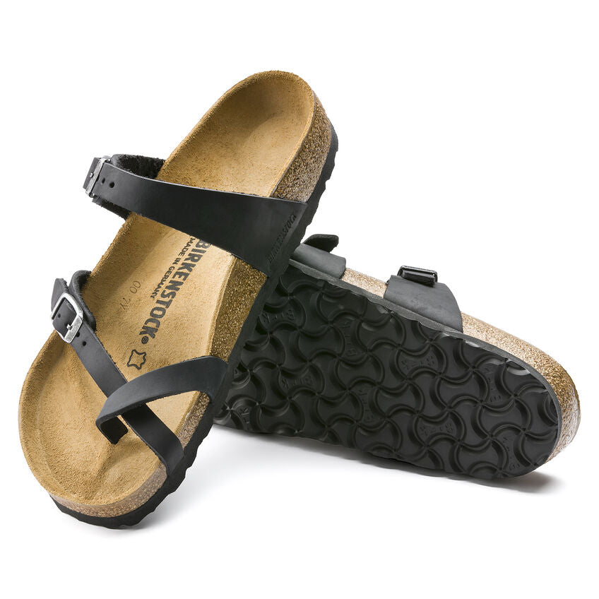 BIRKENSTOCK Mayari Womens Sandals Black Oiled Leather Regular Width 0171481 4.5 Image 4