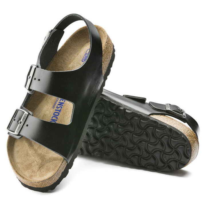 BIRKENSTOCK Milano Sandals Unisex Soft Footbed Amalfi Black Leather 36 M EU Image 4