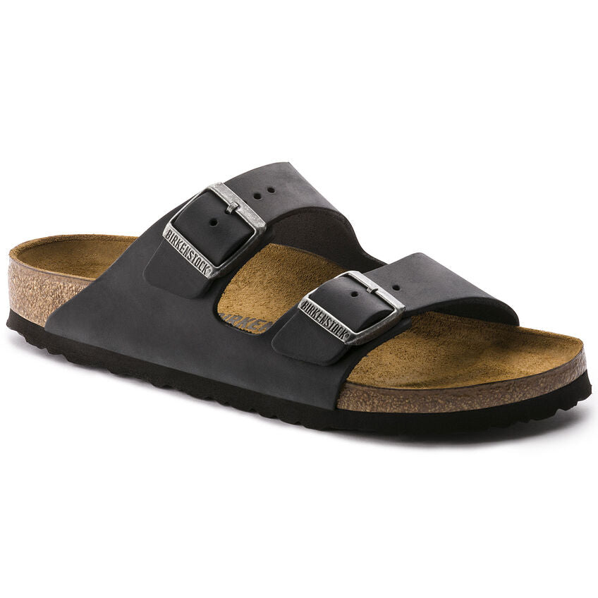 BIRKENSTOCK Unisex Arizona Black Oiled Leather - 0552111 and 0552113 BLACK Image 1