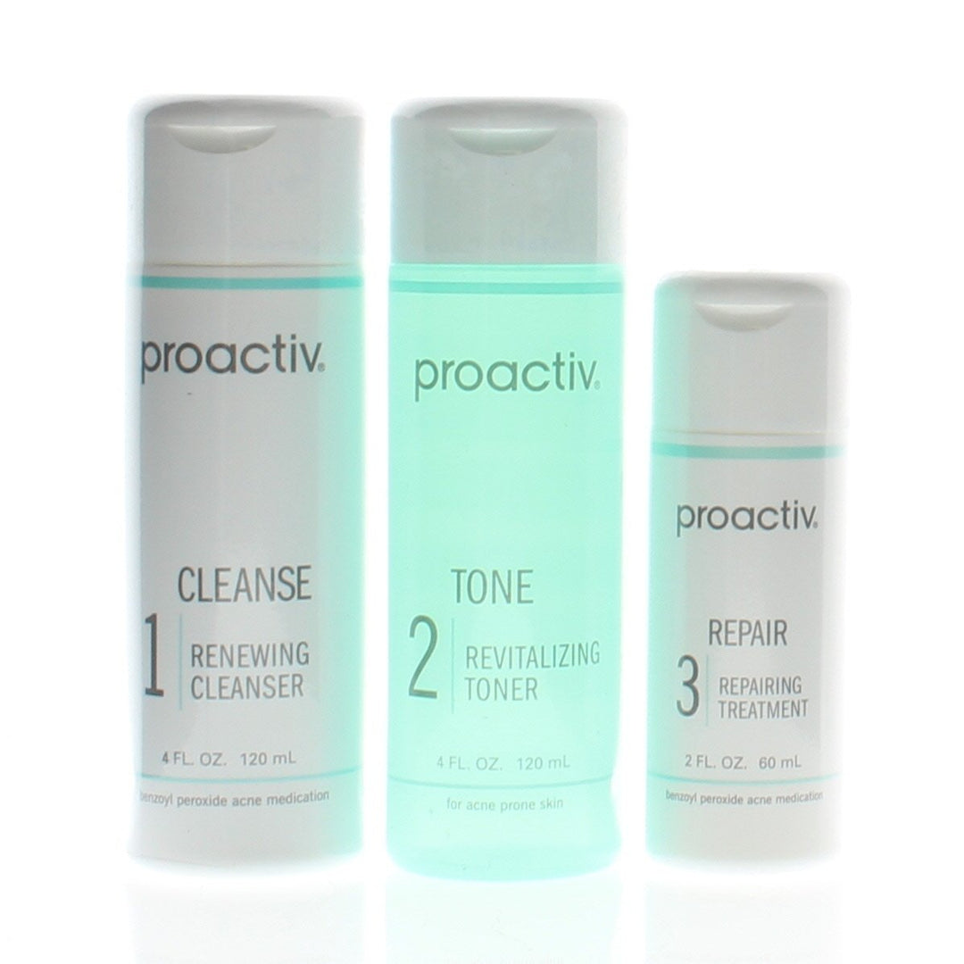 Proactiv Solution 3 Piece 60 Day Acne Treatment Kit (Cleanse 4oz Tone 4oz Repair 2oz) Image 1