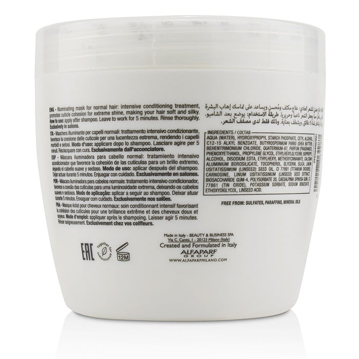 AlfaParf - Semi Di Lino Diamond Illuminating Mask (Normal Hair)(500ml/17.4oz) Image 2