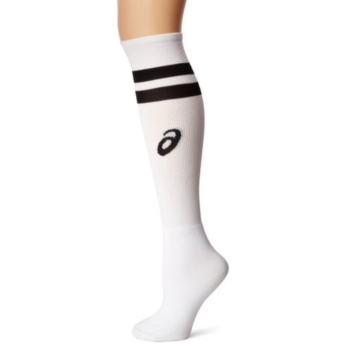 ASICS Womens Old School Striped Knee High Socks White/Black - ZK1103-0190 WHITE/BLACK Image 1