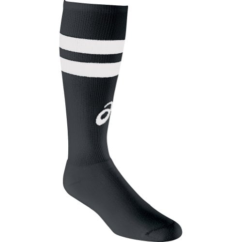 ASICS Womens Old School Striped Knee High Socks Black/White - ZK1103-9001 BLACK/WHITE Image 2