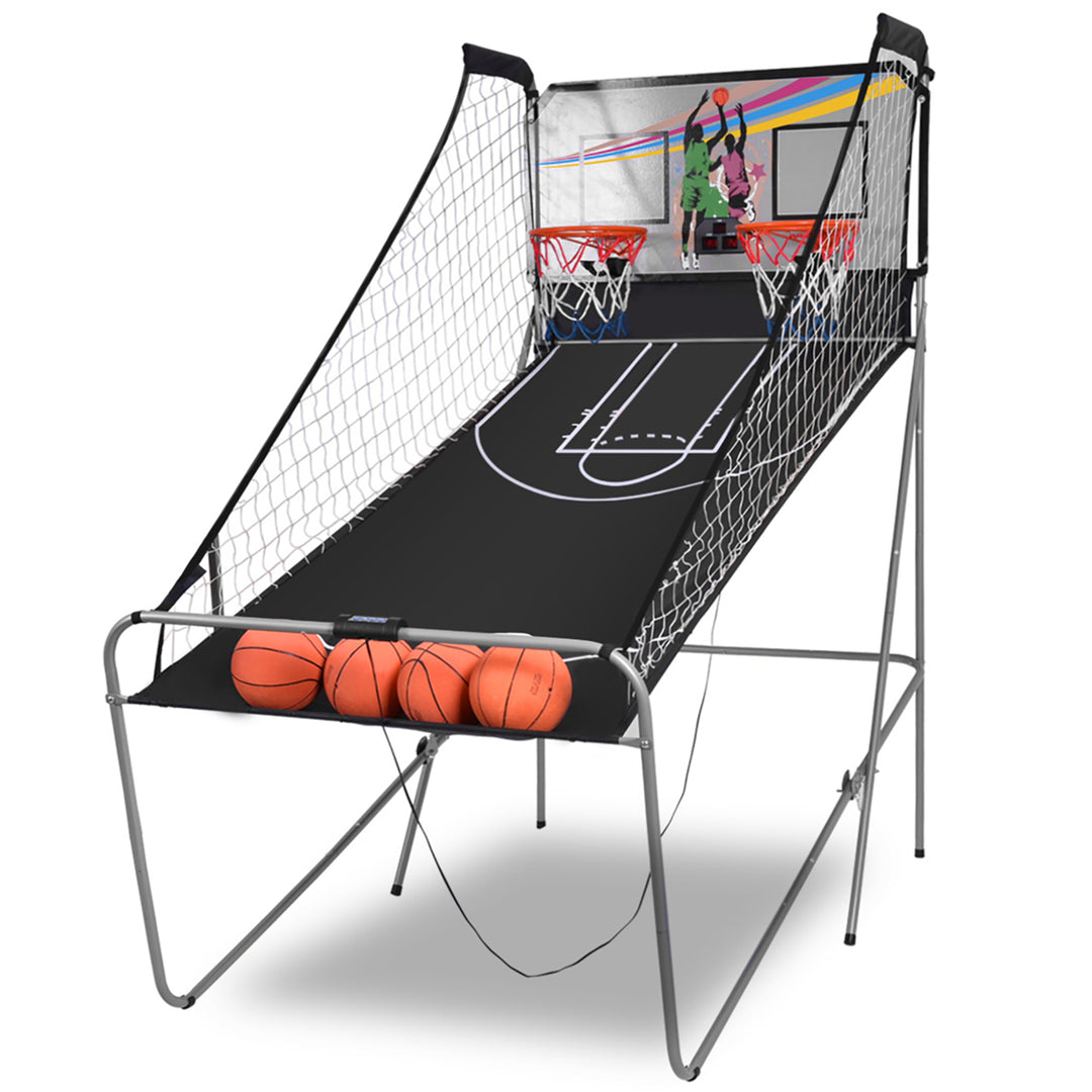 Indoor Basketball Arcade Game Double Electronic Hoops shot 2 Player W/ 4 Balls Image 1