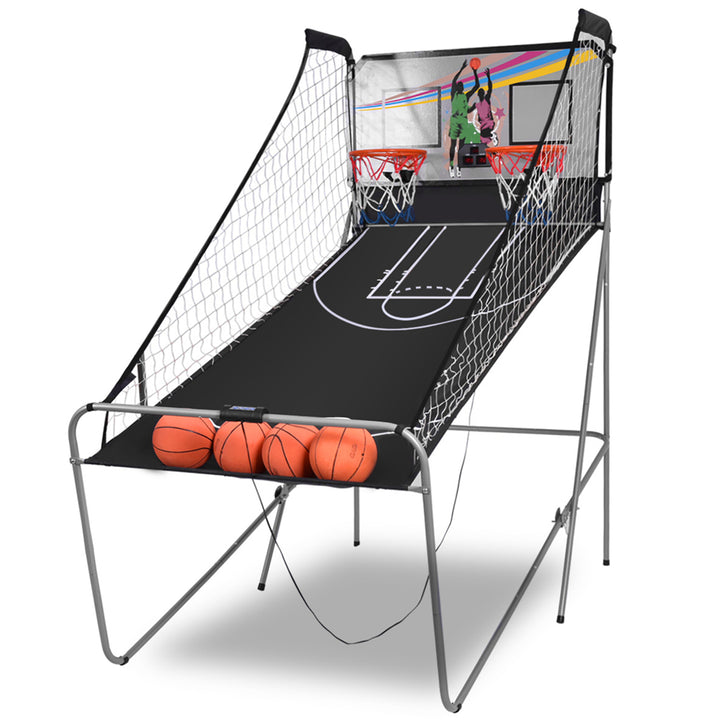 Indoor Basketball Arcade Game Double Electronic Hoops shot 2 Player W/ 4 Balls Image 1