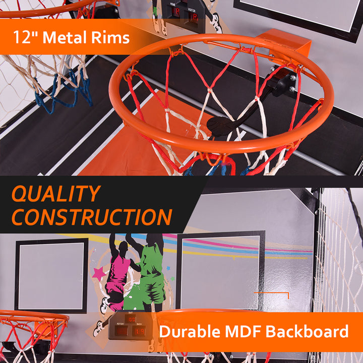 Indoor Basketball Arcade Game Double Electronic Hoops shot 2 Player W/ 4 Balls Image 6