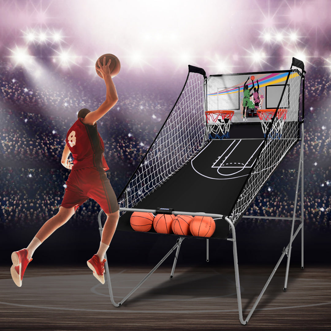 Indoor Basketball Arcade Game Double Electronic Hoops shot 2 Player W/ 4 Balls Image 8