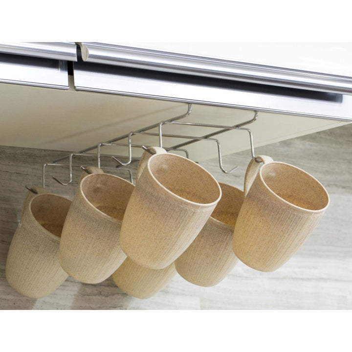 Cup Rack Under Shelf Durable Iron Kitchen Utensil Drying Holder Space Saver Image 4