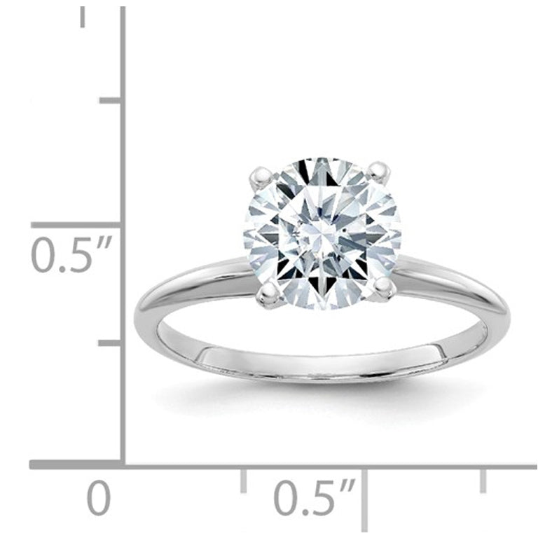 3.00 Carat (3.10 Ct. Look) Synthetic Moissanite Solitaire Engagement Ring in 14K White Gold Image 3