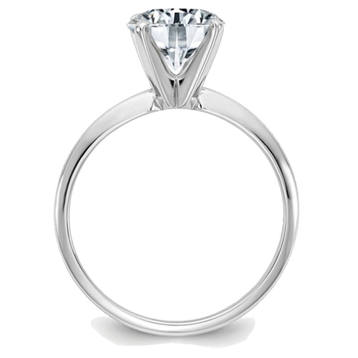 3.00 Carat (3.10 Ct. Look) Synthetic Moissanite Solitaire Engagement Ring in 14K White Gold Image 4