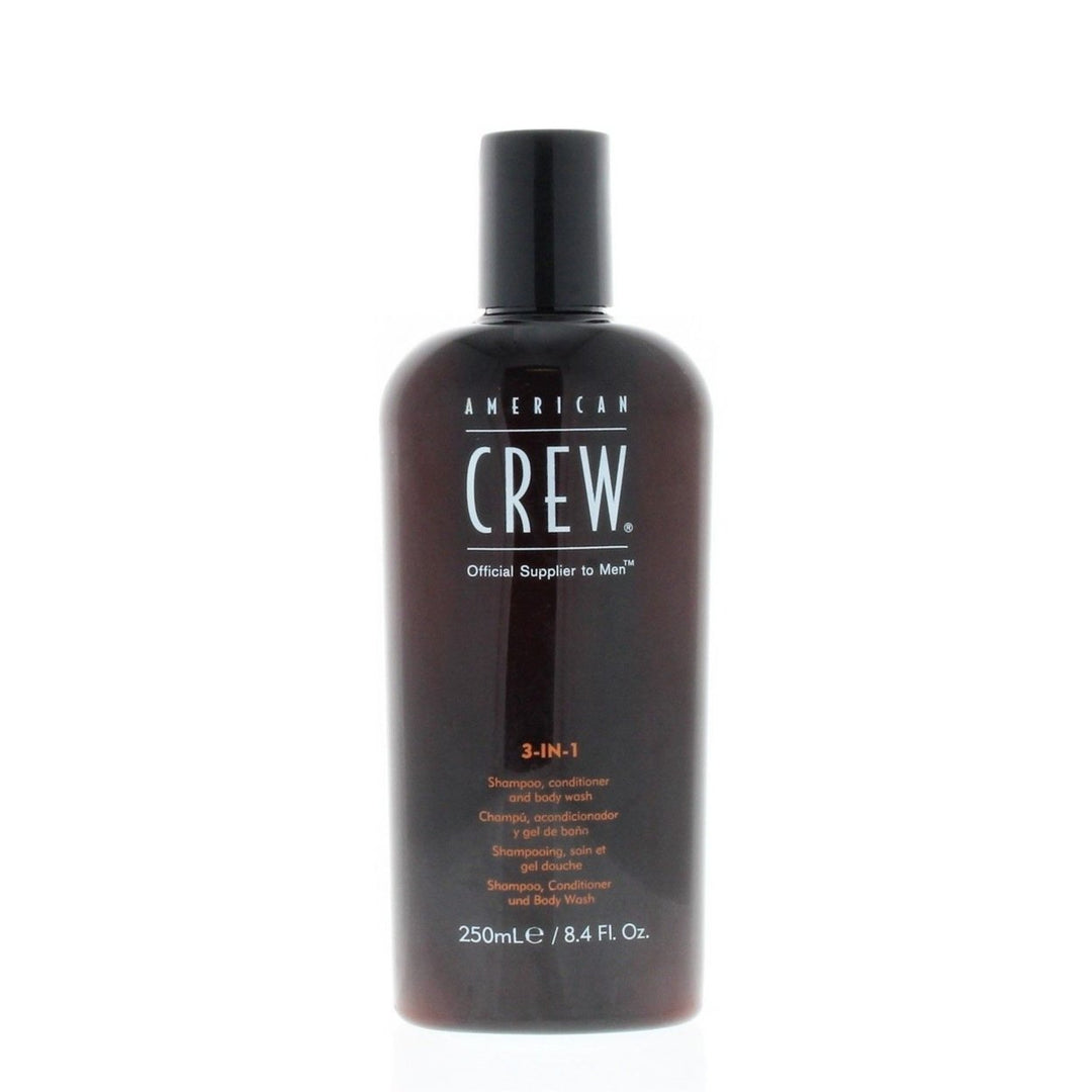 American Crew 3-In-1 Shampoo Conditioner Body Wash 250ml All-in-One Cleanser Image 1