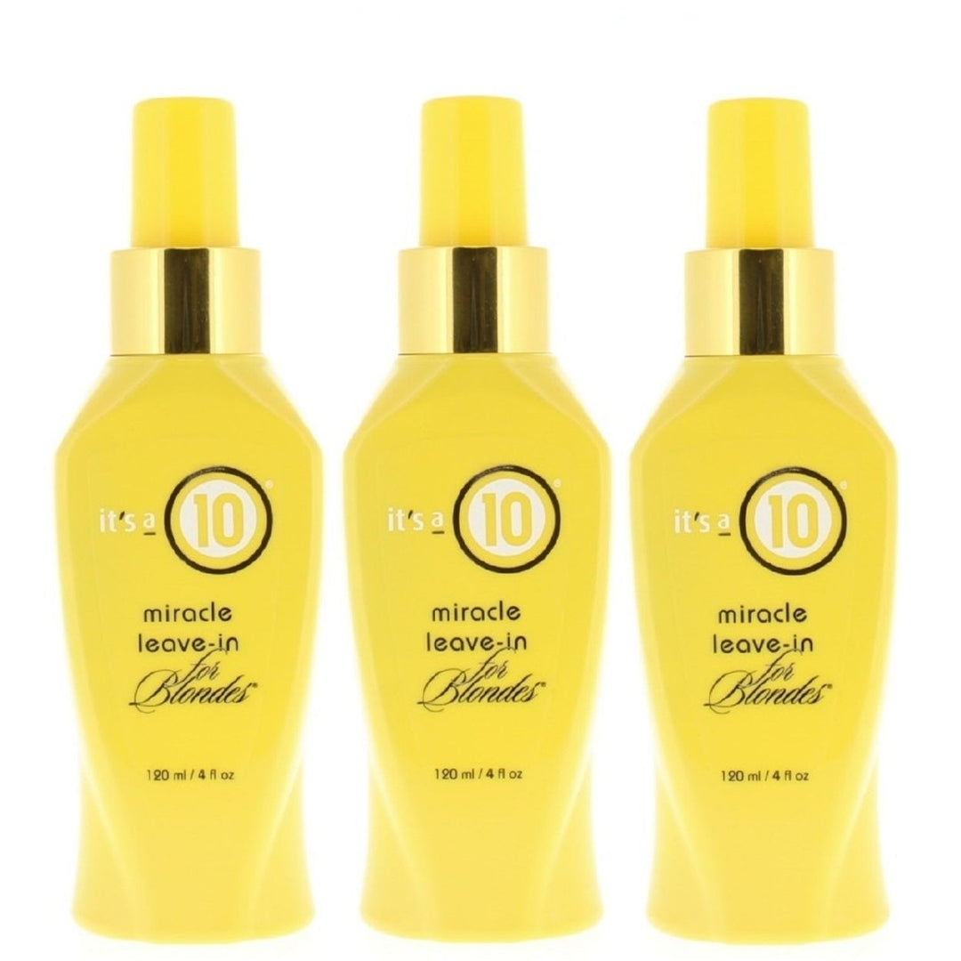 Its A 10 Miracle Leave-In for Blondes 120ml 3 Pack Hair Treatment Set Image 1