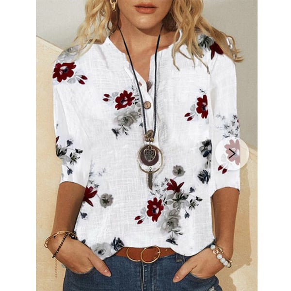 Linen Shift Half Sleeve Shirts and Blouses Image 1