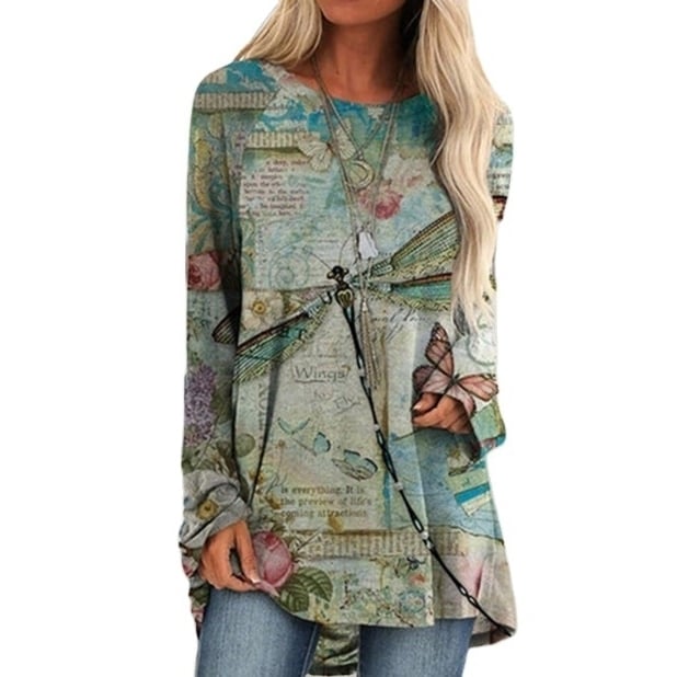 Deep Khaki Casual Long Sleeve Printed Shirts and Tops Image 6