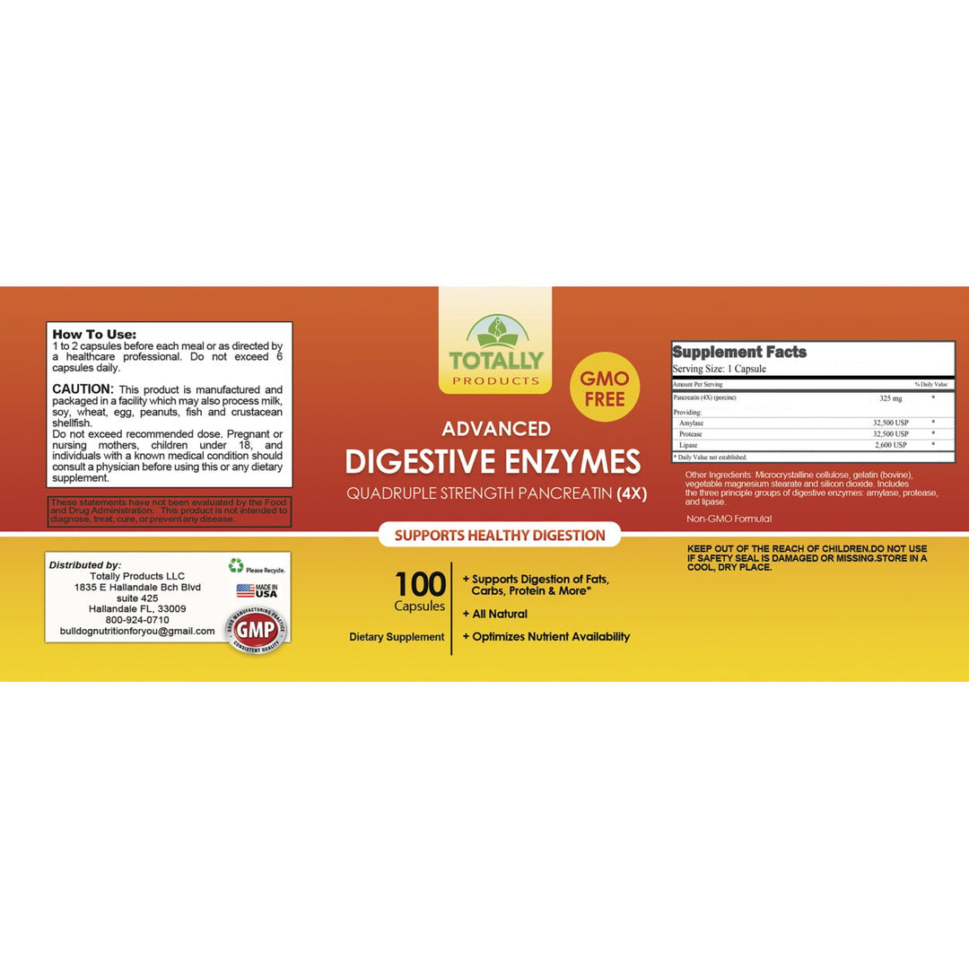 Totally Products Advanced Digestive Enzymes 100 Count Dietary Supplement Image 3